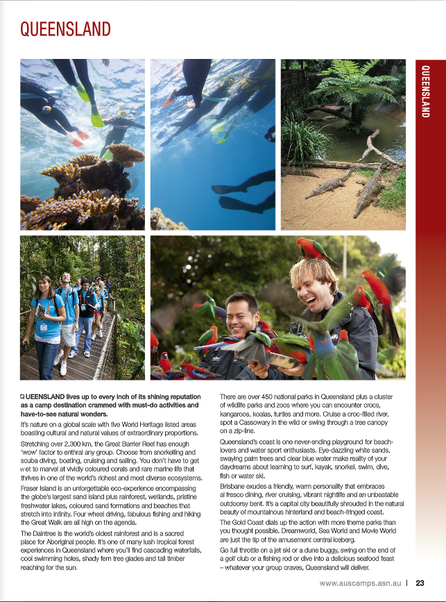 AUstralian Camps Association, Guide to Camps, Tourism Australia, Visit Australia, tourism writer, copywriter geelong, copywriter melbourne