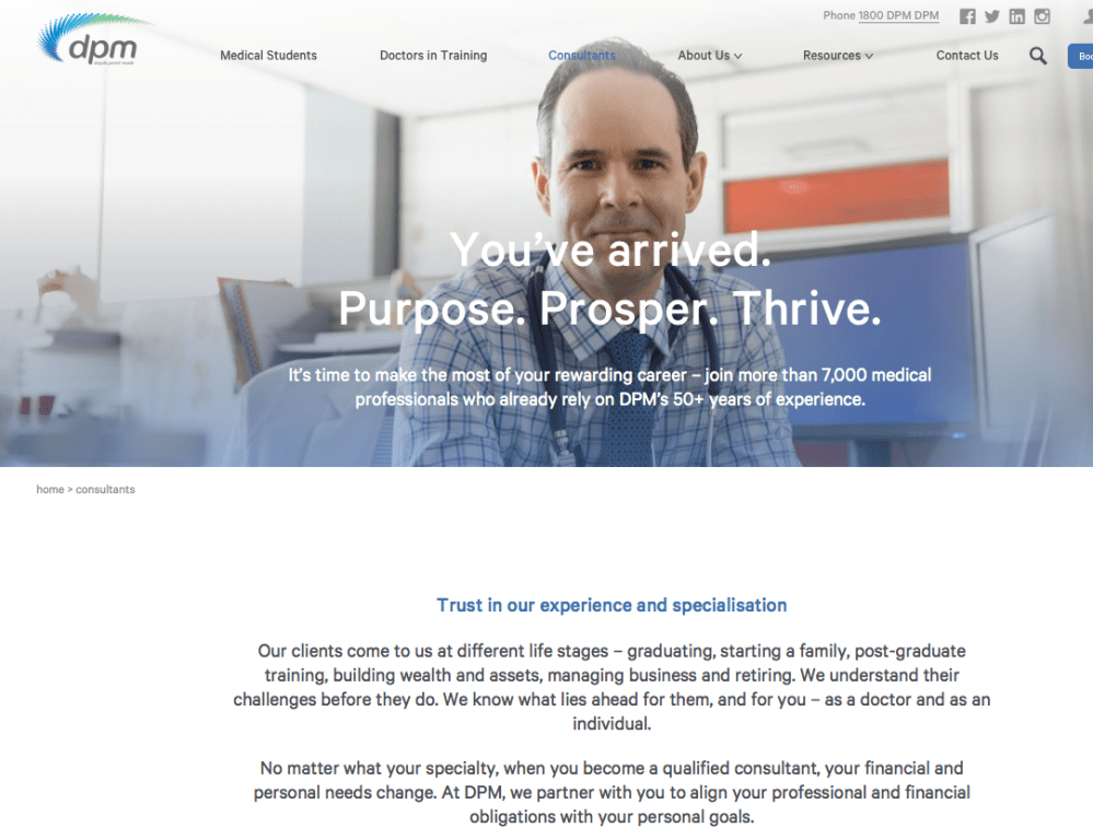 DPM Financial Services, web content, content creator, SEO copy